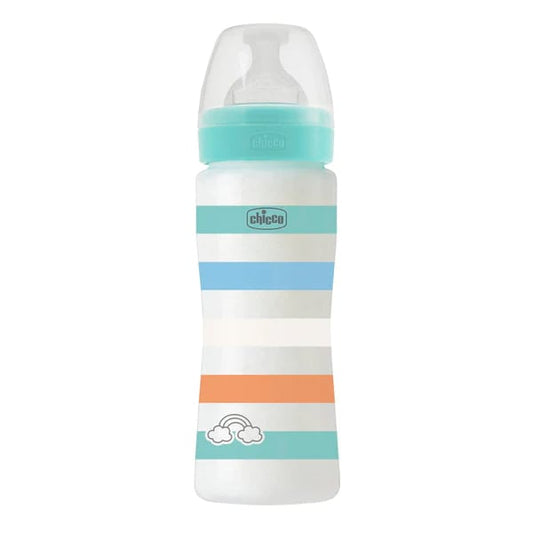 Chicco Well Being Baby Bottle Anti-Colic System Plastic 4m+  330ml - Blu e Çelët
