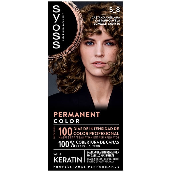 Syoss Color Permanent with Keratin No5-8 Hazelnut Brown  1 copë