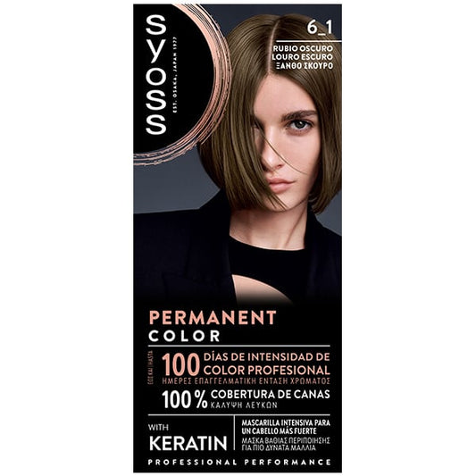 Syoss Permanent Color with Keratin No6_1 Natural Dark Blonde  1 copë