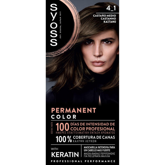 Syoss PermaNeNt Color with KeratiN BrowN No4_1  1 copë