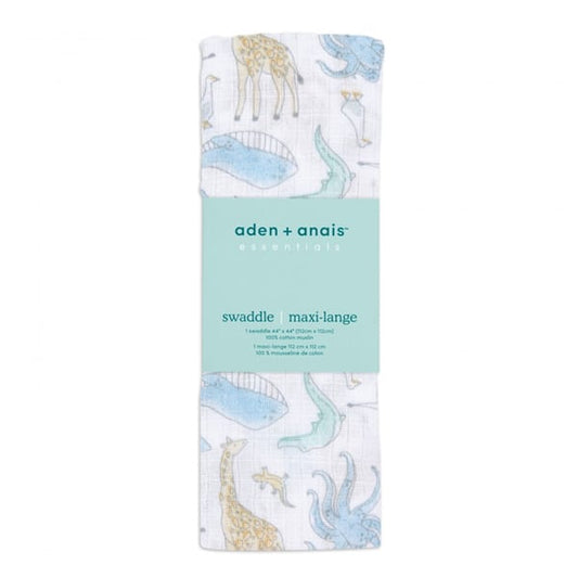 Aden + Anais Essentials Cotton Muslin Swaddle Natural History - Species  1 copë