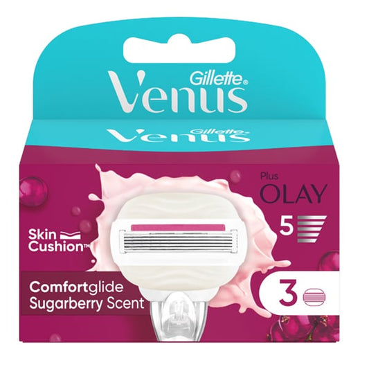 Gillette Venus ComfortGlide Sugarberry Scent Women's Razor Replacement Heads  3 copë