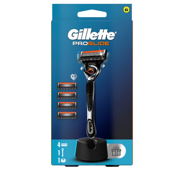 Gillette ProGlide Razor, 1pc, Replacement Heads, 5pcs & Free Stand  1 set