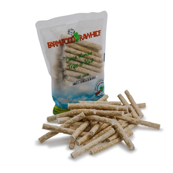 Farmfood Rawhide Dental Munchie Tripe & Rice Dog Treats  35 copë