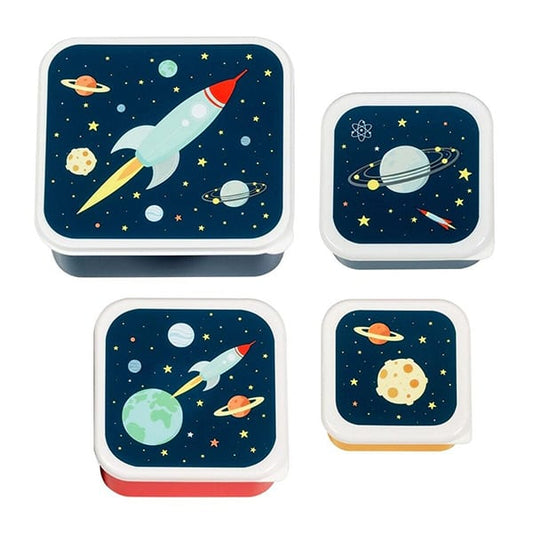A Little Lovely Company Lunch & Snack Box Set Space  4 copë