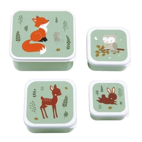 A Little Lovely Company Lunch & Snack Box Set Forest Friends  4 copë