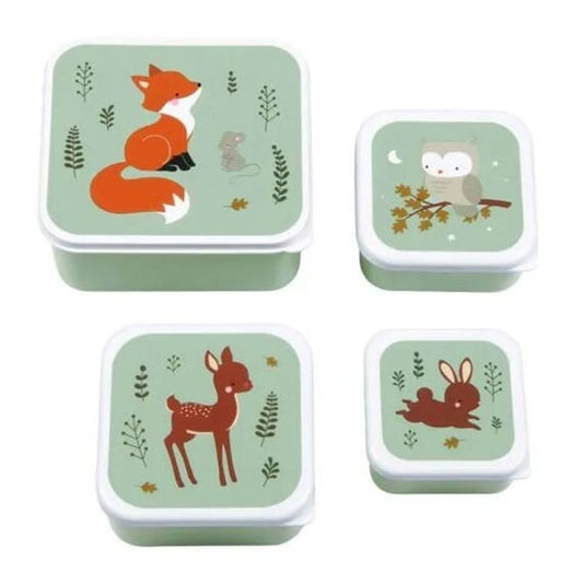 A Little Lovely Company Lunch & Snack Box Set Forest Friends  4 copë