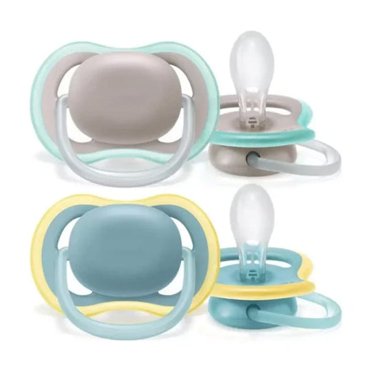 Philips Avent Ultra Air SCF349/01 Orthodontic Silicone Pacifier 18m+  2 copë - Blu e çelët-Gri