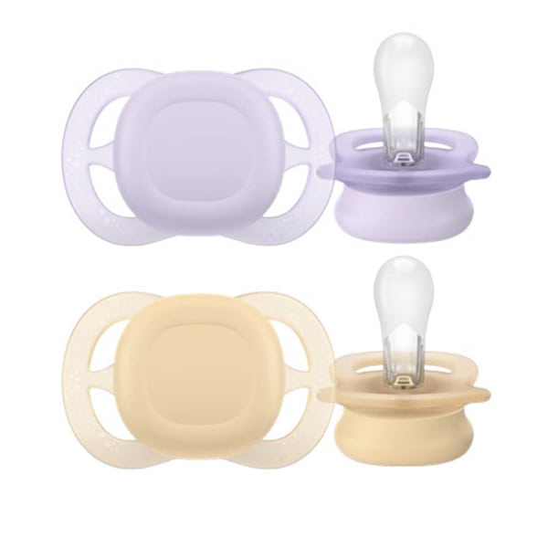 Philips Avent Ultra Start SCF075 Orthodontic Silicone Pacifiers 0-2m  2 copë - Bezhë-vjollcë