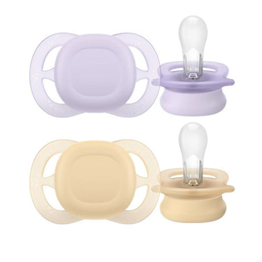 Philips Avent Ultra Start SCF075 Orthodontic Silicone Pacifiers 0-2m  2 copë - Bezhë-vjollcë