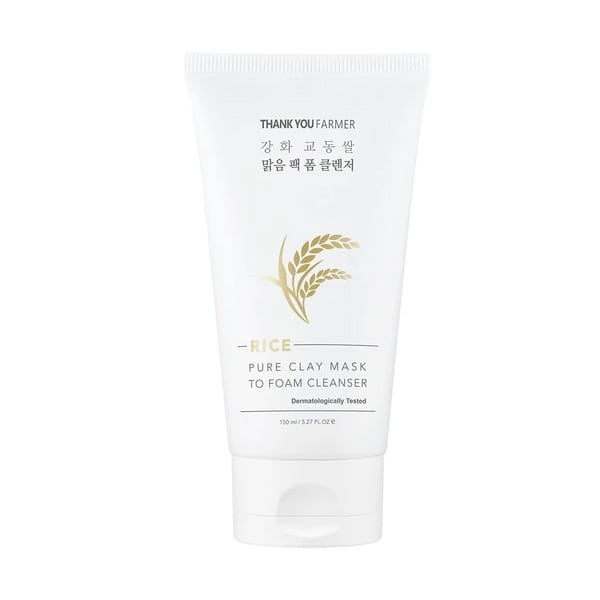Thank You Farmer Rice Pure Clay Mask to Foam Cleanser  150 ml