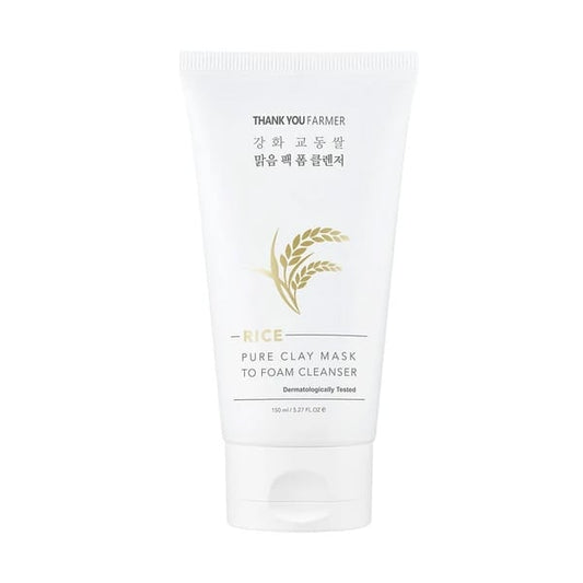 Thank You Farmer Rice Pure Clay Mask to Foam Cleanser  150 ml