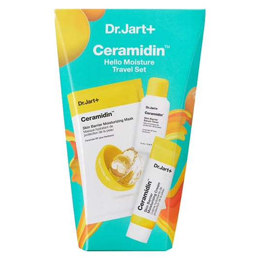 Dr. Jart+ Ceramidin Hello Moisture Travel Set with Skin Barrier Serum Toner, 15ml, Moisturising Cream, 7ml & Moisturising Mask, 22g  1 set