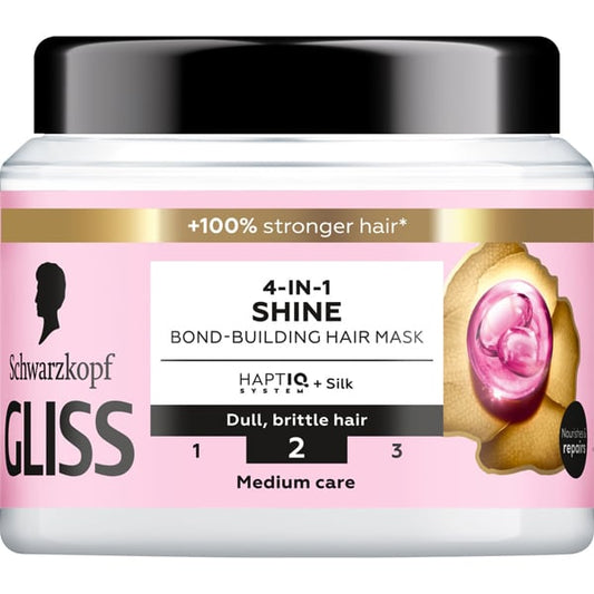 Schwarzkopf Gliss 4-in-1 Shine Bond-Building Hair Mask for Dull, Brittle Hair  400 ml