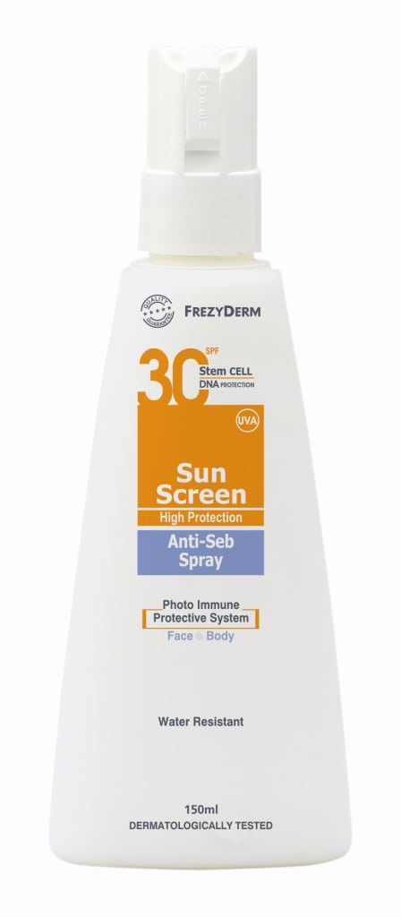 Frezyderm Sun Screen Anti-Seb Spray SPF30 Face & Body  150 ml