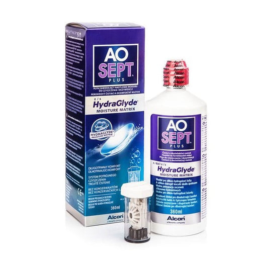 AOSEPT PLUS with HydraGlyde Contact Lens Solution for All Day Comfort  360 ml