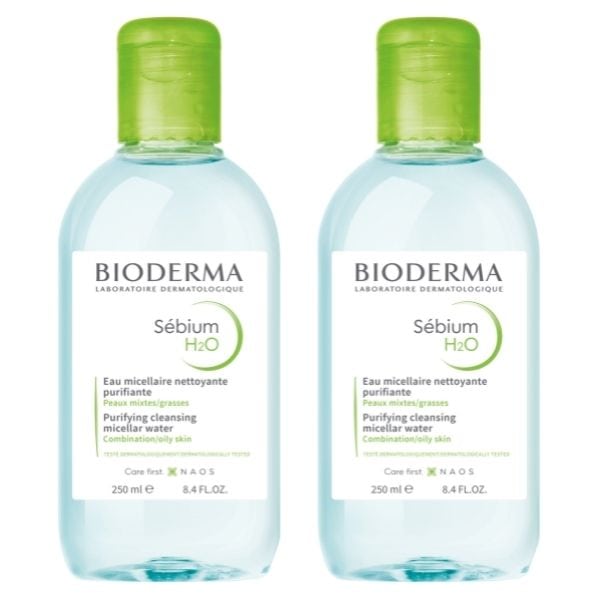 2 x Bioderma Sebium H2O Purifying Cleansing Micellar Water for Combination/Oily Skin  2 x 250ml