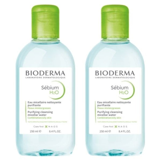 2 x Bioderma Sebium H2O Purifying Cleansing Micellar Water for Combination/Oily Skin  2 x 250ml
