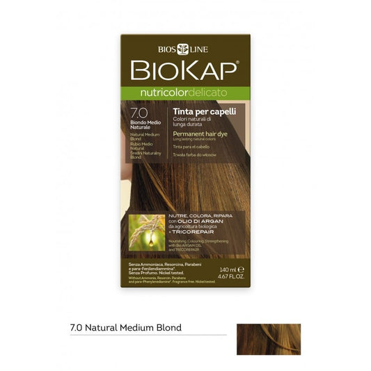 Biokap Nutricolor Delicato No 7.0 Natural Medium Blond Permanent Hair Dye  140 ml