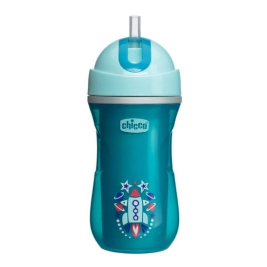 Chicco Sport Cup with Silicone Straw 14m+  266ml - Blu e Çelët