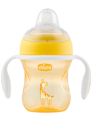 Chicco Silicone Spout Transition Cup 4m+  200ml - E verdhë