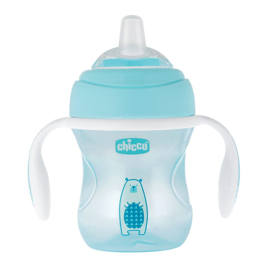 Chicco Silicone Spout Transition Cup 4m+  200ml - Blu e Çelët