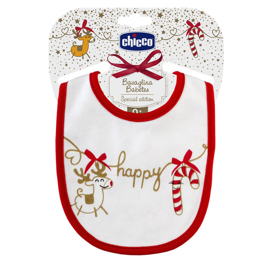Chicco Xmas Edition Cotton Bib  1 copë