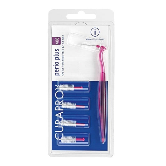 Curaprox Perio Plus 406 Interdental Brushes with Handle Fuchsia  5 copë