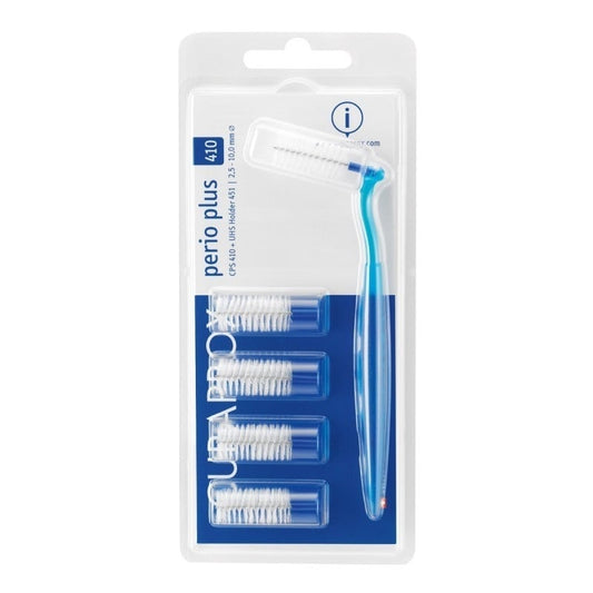 Curaprox Perio Plus 410 Interdental Brushes with Handle Blue  5 copë