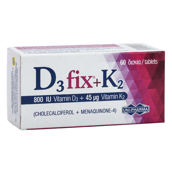 Uni-Pharma D3 Fix 800iu + K2 45mcg  60 tableta