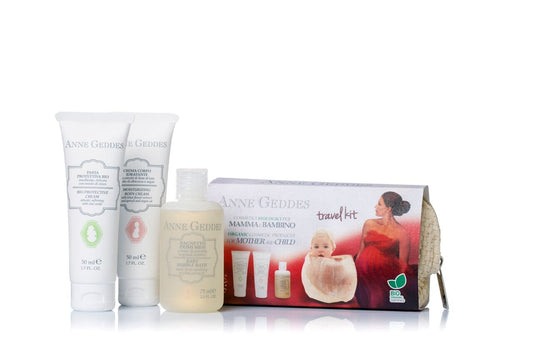 Anne Geddes Travel Kit BIO Diaper Changing Cream, 50ml & Moisturizing & Regenerating Body Cream, 50ml & Baby Shower Gel  75 ml