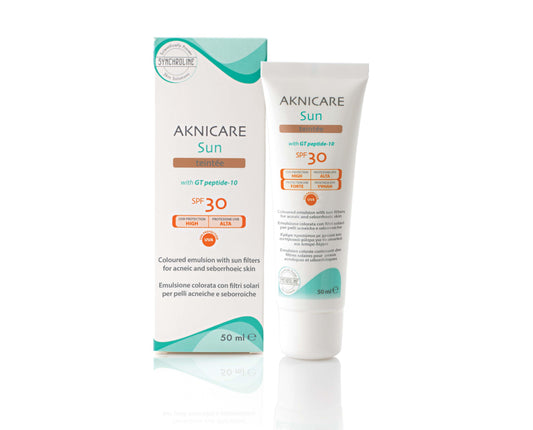 Synchroline Aknicare Sun Teintee Colored Face Cream for Acne-Prone, Oily Skin SPF30  50 ml