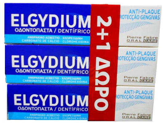 Elgydium Promo Anti-Plaque Jumbo Toothpaste (2+1 Free)  3 x 100 ml