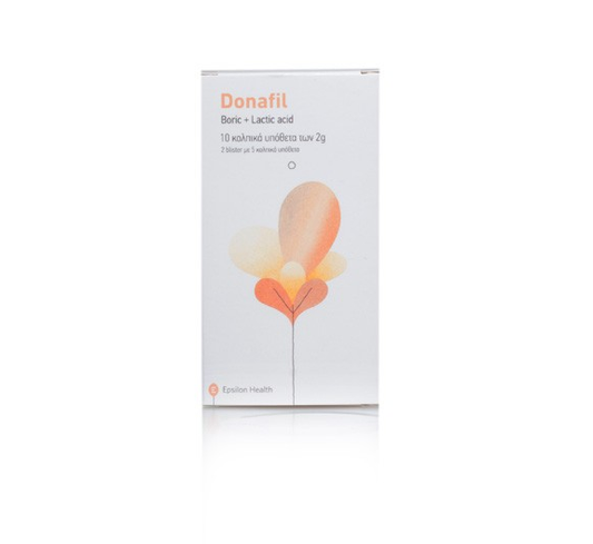 Epsilon Health Donafil Boric + Lactic Acid Vaginal Ovules 2g  10 copë