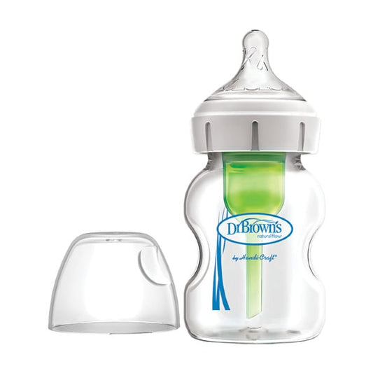 Dr. Brown's Options+ Anti-colic Glass Baby Bottle Wide Neck Silicone Teat  150 ml