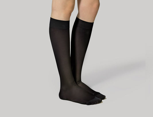 Christou Graduated Compression Knee-High Socks for Women 18-22mm Hg  1 palë - 002 E zezë