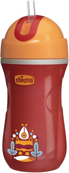 Chicco Sport Cup with Silicone Straw 14m+  266ml - E kuqe
