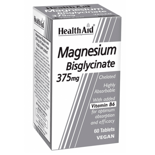 Health Aid Magnesium Bisglycinate 375mg & Vitamin B6  60 tableta