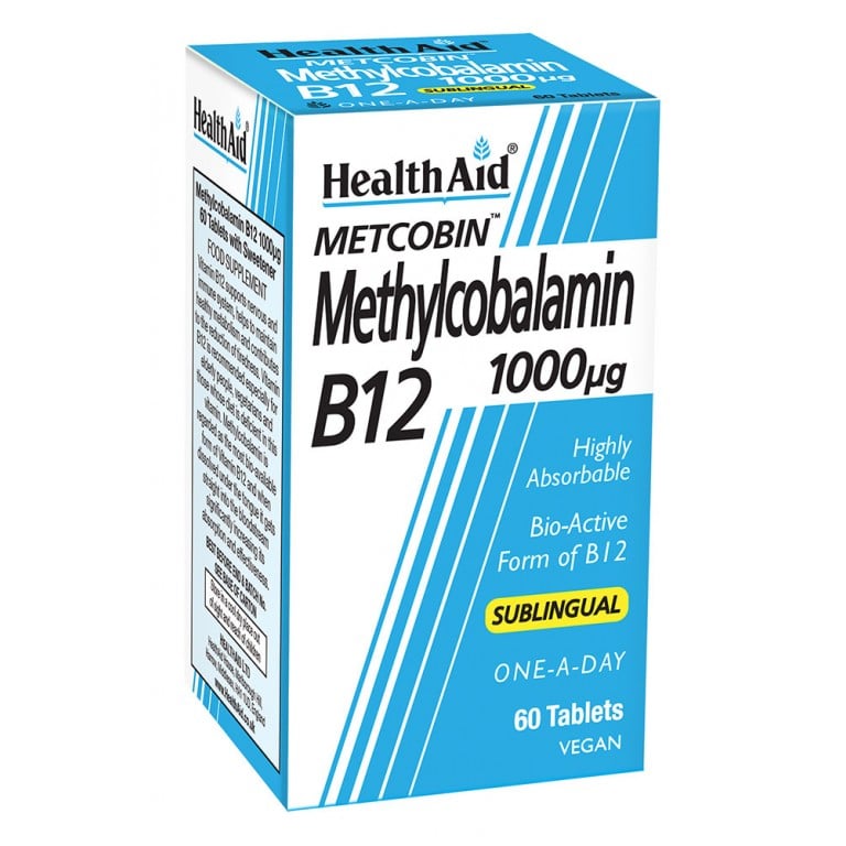 Health Aid Metcobin Methycobalamin B12 1000µg  60 tableta nëngjuhësore
