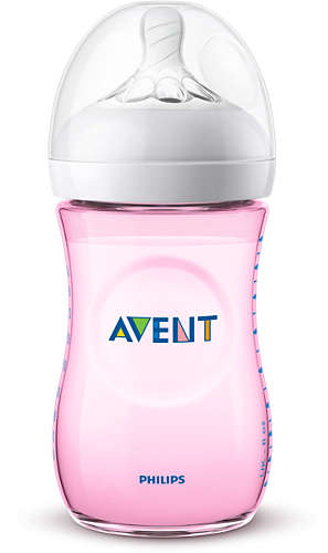 Philips Avent SCF034/17 Natural Baby Bottle Pink Slow Flow Teat 1m+  260 ml