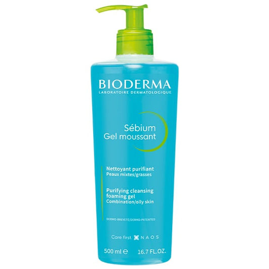 Bioderma Sebium Gel Moussant Purifying Cleansing Foaming Gel for Combination/Oily Skin  500 ml
