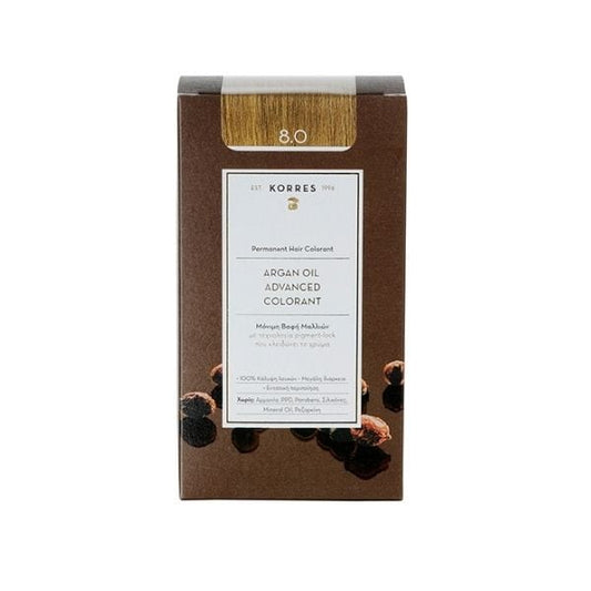 Korres Argan Oil Advanced Colorant with Pigment-Lock Technology 8.0 Light Blonde  50 ml