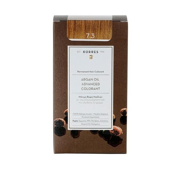 Korres Argan Oil Advanced Colorant with Pigment-Lock Technology 7.3 Golden/Honey Blonde  50 ml