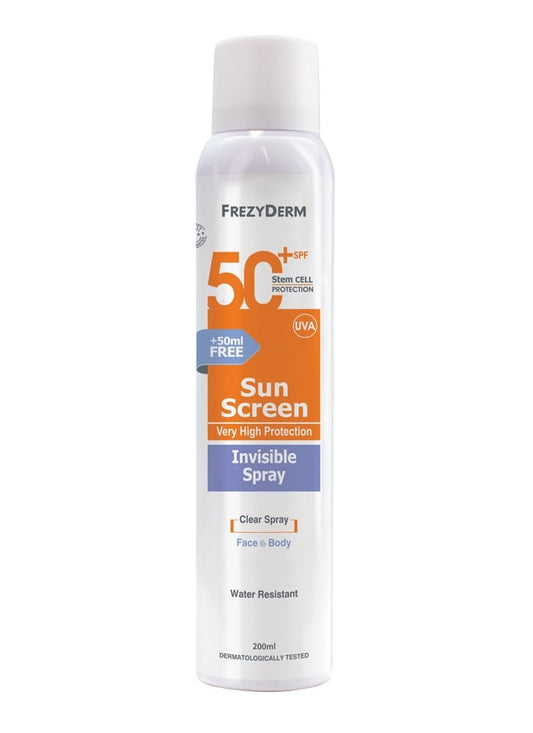 Frezyderm Sun Screen Invisible Spray SPF50+ Face & Body  200 ml