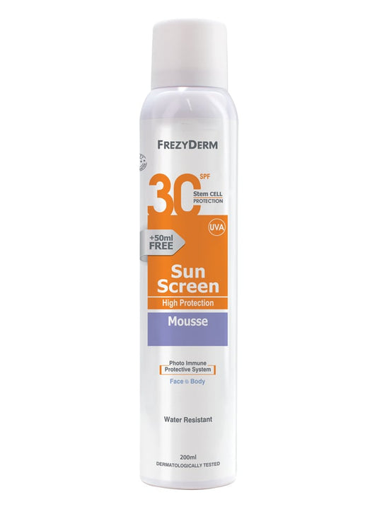 Frezyderm Sun Screen Mousse Face & Body SPF30  200 ml