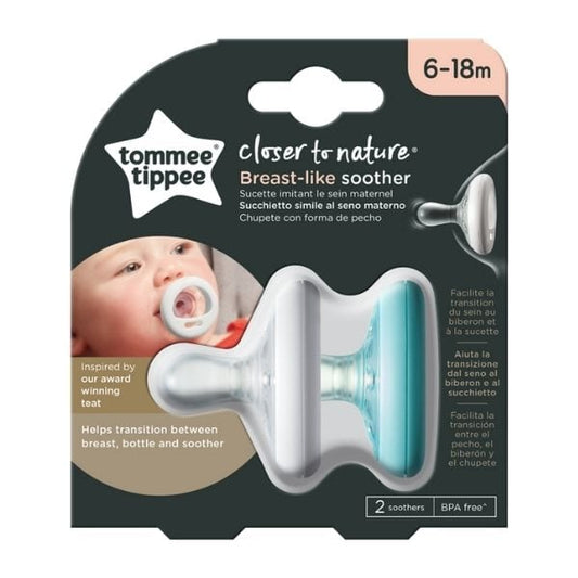 Tommee Tippee Closer to Nature Silicone Soother Breast-Like 6-18m  2 copë
