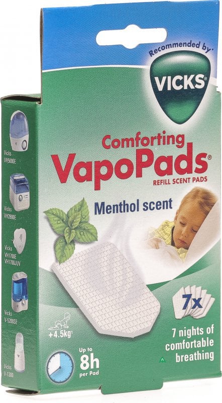 Vicks Comforting Vapo Pads Replacement Tablets (VH7) Peppermint Scent  7 tableta
